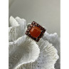 925 Sterling Silver Amber & Garnet Ring Size 8.5