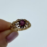 925 Sterling Silver Gold Plated Ruby & CZ Ring Size 7