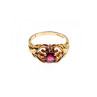 925 Sterling Silver Gold Plated Ruby & CZ Ring Size 7