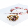925 Sterling Silver Gold Plated Ruby & CZ Ring Size 7