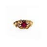 925 Sterling Silver Gold Plated Ruby & CZ Ring Size 7