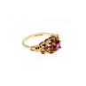 925 Sterling Silver Gold Plated Ruby & CZ Ring Size 7