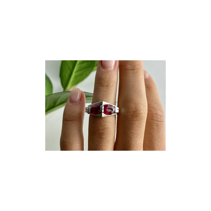 925 Sterling Silver Pink Spinel Ring Size 5.5