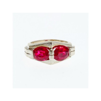 925 Sterling Silver Pink Spinel Ring Size 5.5