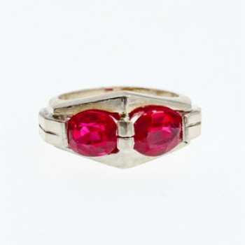 925 Sterling Silver Pink Spinel Ring Size 5.5