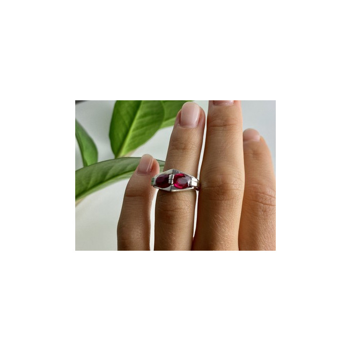 925 Sterling Silver Pink Spinel Ring Size 5.5