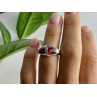 925 Sterling Silver Pink Spinel Ring Size 5.5