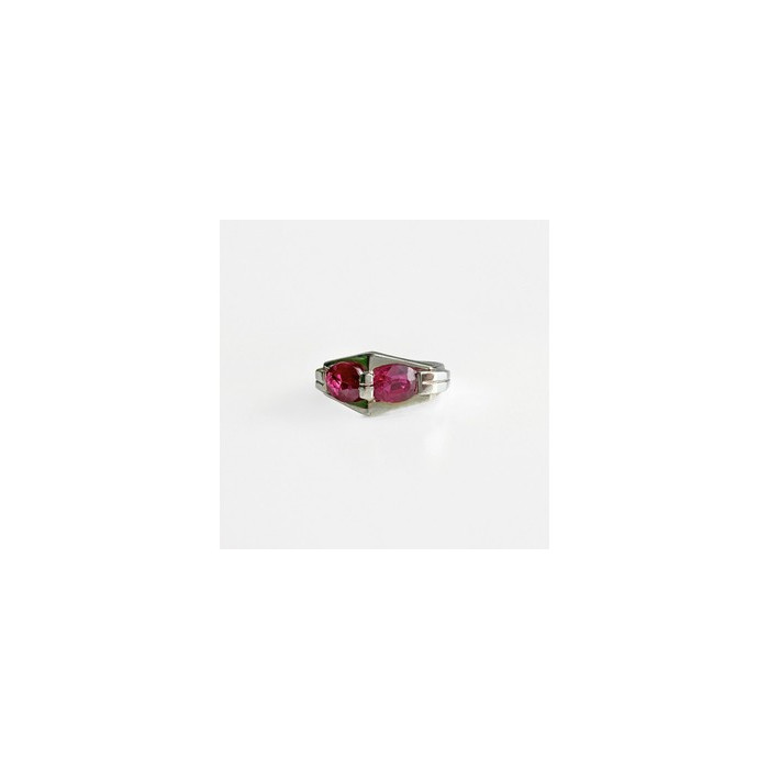 925 Sterling Silver Pink Spinel Ring Size 5.5