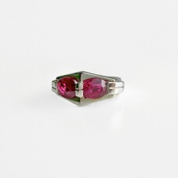 925 Sterling Silver Pink Spinel Ring Size 5.5
