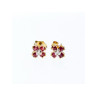 14k Yellow Gold Ruby & Diamonds Earrings