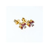 14k Yellow Gold Ruby & Diamonds Earrings