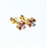 14k Yellow Gold Ruby & Diamonds Earrings