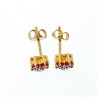 14k Yellow Gold Ruby & Diamonds Earrings