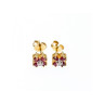 14k Yellow Gold Ruby & Diamonds Earrings