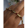925 Sterling Silver Gold Plated Jjt Garnet & CZ Bracelet Length 7.5