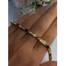 925 Sterling Silver Gold Plated Jjt Garnet & CZ Bracelet Length 7.5