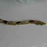 925 Sterling Silver Gold Plated Jjt Garnet & CZ Bracelet Length 7.5
