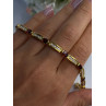 925 Sterling Silver Gold Plated Jjt Garnet & CZ Bracelet Length 7.5