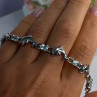 925 Sterling Silver Topaz Dolphin Bracelet Length 7.5