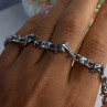 925 Sterling Silver Topaz Dolphin Bracelet Length 7.5