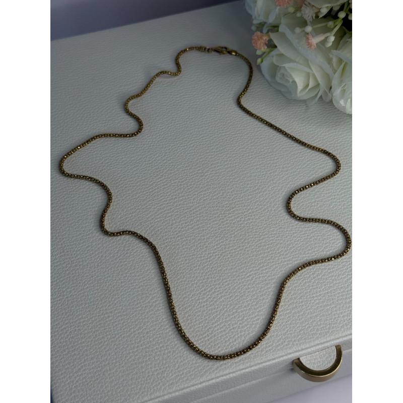 925 Sterling Silver Gold Plated Italy Lirm Necklace Chain Length 22 Inch