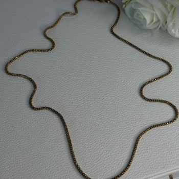 925 Sterling Silver Gold Plated Italy Lirm Necklace Chain Length 22 Inch