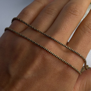 925 Sterling Silver Gold Plated Italy Lirm Necklace Chain Length 22 Inch