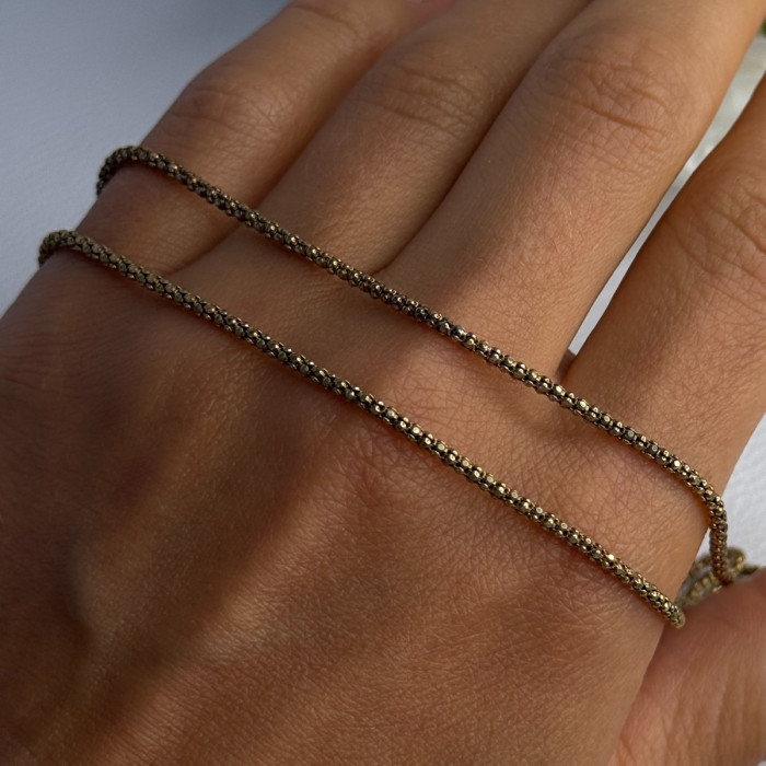 925 Sterling Silver Gold Plated Italy Lirm Necklace Chain Length 22 Inch