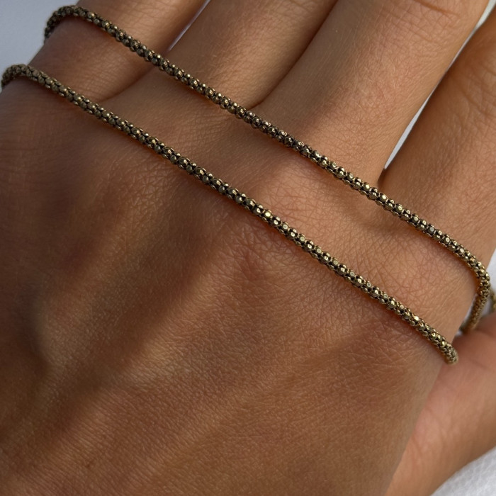 925 Sterling Silver Gold Plated Italy Lirm Necklace Chain Length 22 Inch