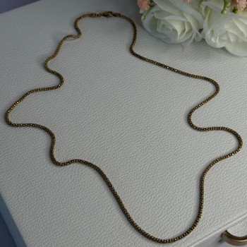 925 Sterling Silver Gold Plated Italy Lirm Necklace Chain Length 22 Inch