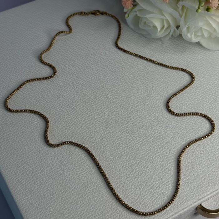 925 Sterling Silver Gold Plated Italy Lirm Necklace Chain Length 22 Inch