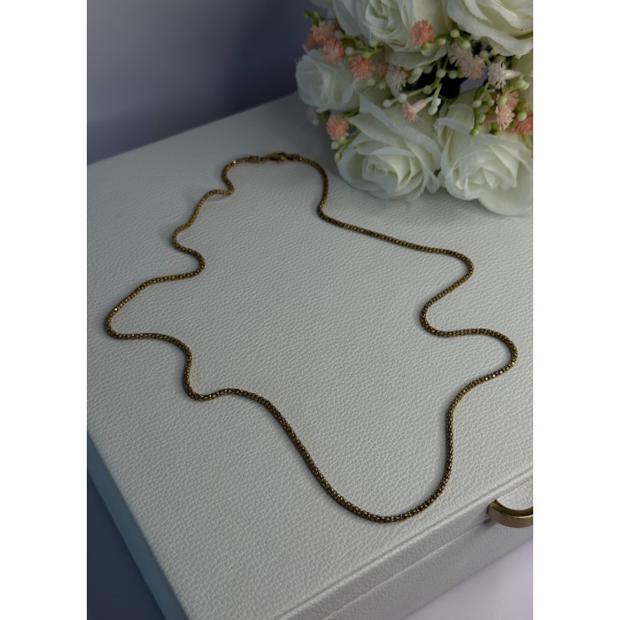 925 Sterling Silver Gold Plated Italy Lirm Necklace Chain Length 22 Inch