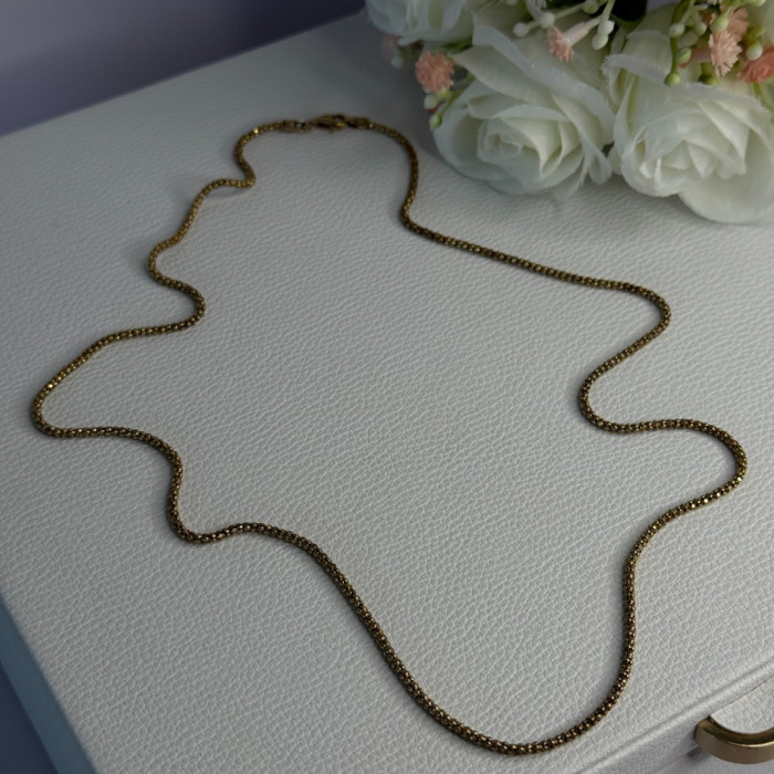 925 Sterling Silver Gold Plated Italy Lirm Necklace Chain Length 22 Inch