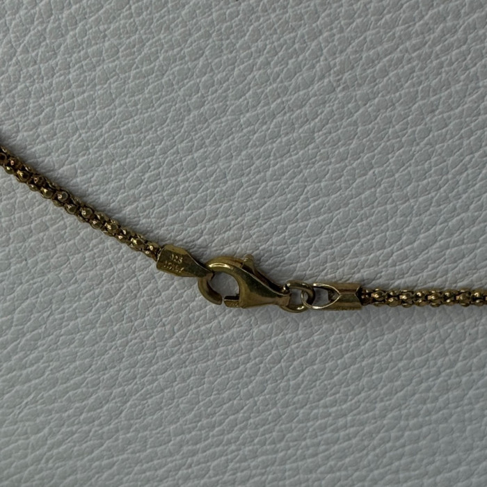 925 Sterling Silver Gold Plated Italy Lirm Necklace Chain Length 22 Inch