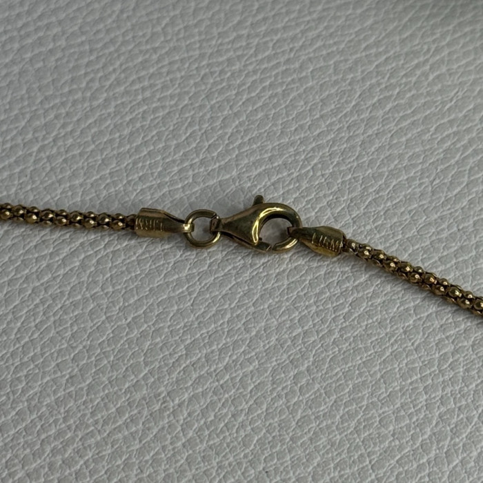 925 Sterling Silver Gold Plated Italy Lirm Necklace Chain Length 22 Inch