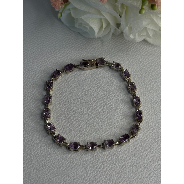925 Sterling Silver Amethyst Fas Bracelet Length 7.5