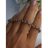 925 Sterling Silver Amethyst Fas Bracelet Length 7.5