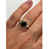 10K YELLOW GOLD RING  WITH EMERALD & DIAMONDS  SIZE 6