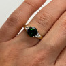 10K Yellow Gold Ring With Emerald & Diamonds Size 6