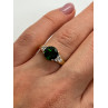 10K YELLOW GOLD RING  WITH EMERALD & DIAMONDS  SIZE 6