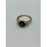 10K YELLOW GOLD RING  WITH EMERALD & DIAMONDS  SIZE 6