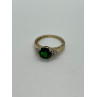 10K YELLOW GOLD RING  WITH EMERALD & DIAMONDS  SIZE 6