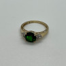 10K Yellow Gold Ring With Emerald & Diamonds Size 6
