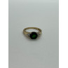 10K YELLOW GOLD RING  WITH EMERALD & DIAMONDS  SIZE 6