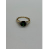 10K YELLOW GOLD RING  WITH EMERALD & DIAMONDS  SIZE 6