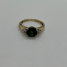 10K Yellow Gold Ring With Emerald & Diamonds Size 6