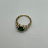 10K Yellow Gold Ring With Emerald & Diamonds Size 6