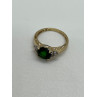 10K YELLOW GOLD RING  WITH EMERALD & DIAMONDS  SIZE 6
