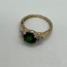 10K Yellow Gold Ring With Emerald & Diamonds Size 6