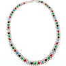 925 Sterling Silver Italy Milor Multicolor Agate Necklace Length 17 Inch